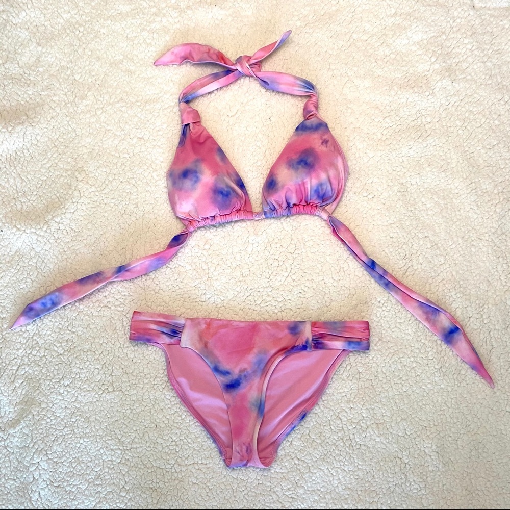 VICTORIA’S SECRET Pink Blossom Tie Dye Bikini Set